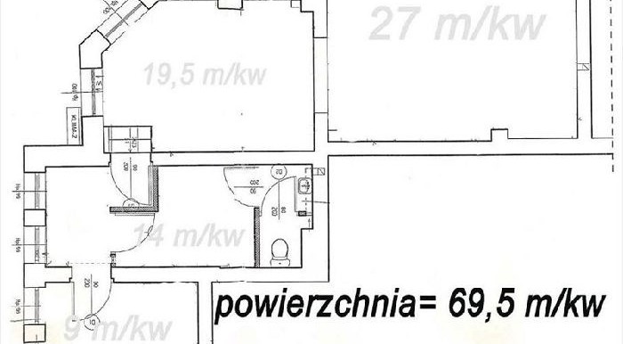 rzut parteru Lokal na sprzedaż ul.Podwale ok. Wrocław Krzyki, Estata Biuro Nieruchomości we Wrocławiu