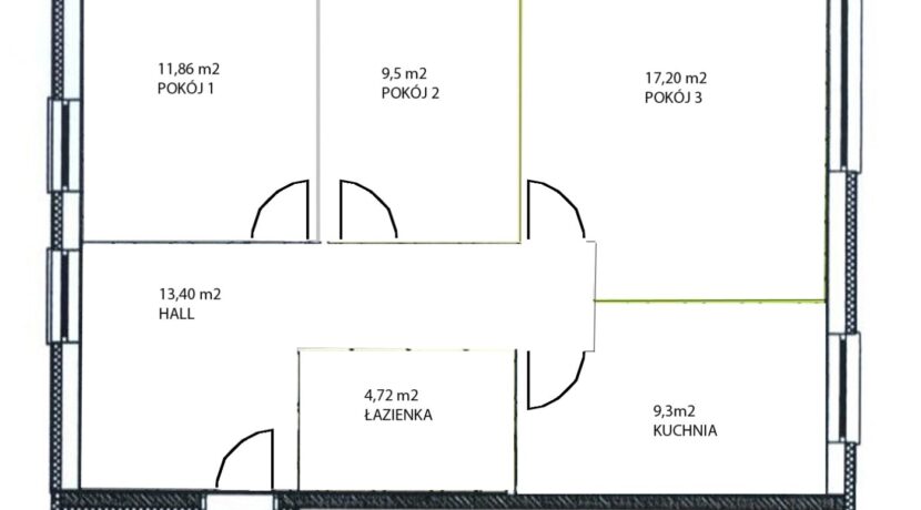 Rzut mieszkania przy ul.Kubali